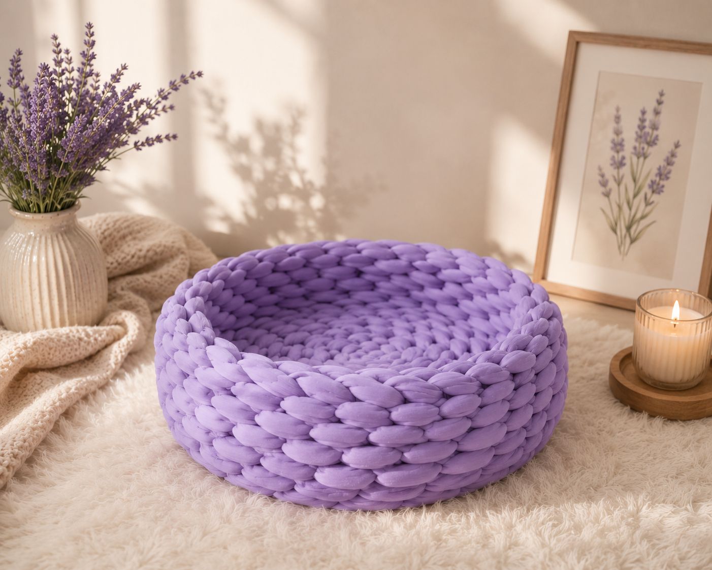 🐾 Handwoven Pet Bed – Comfort & Style for Your Best Friend