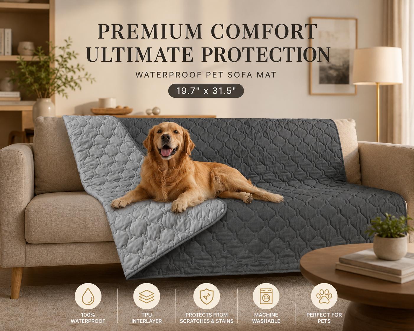 Luxury Waterproof Pet Sofa Cover – Soft & Washable TPU Protector