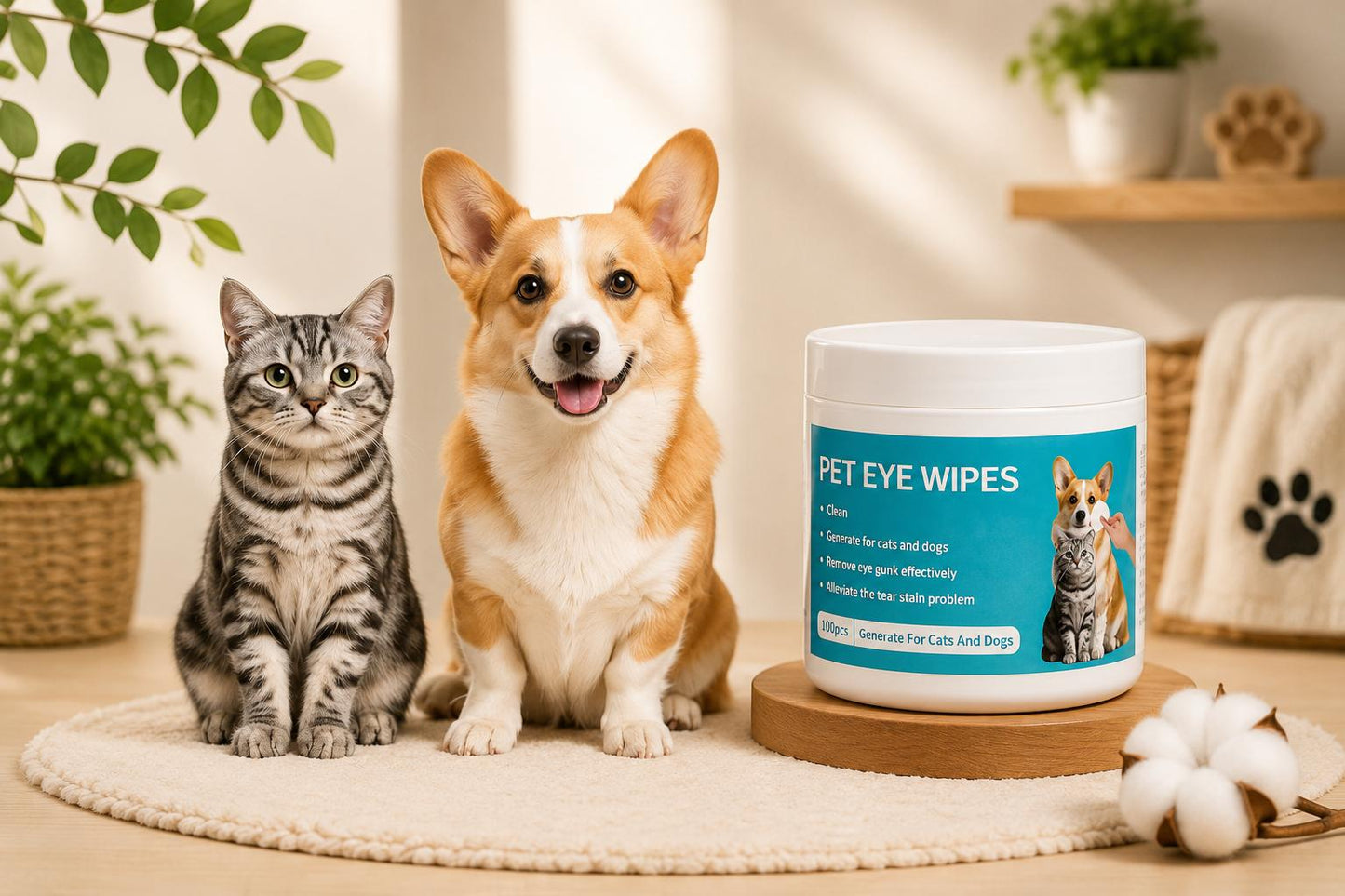 Premiun Pet Eye Wipes Dogs&Cats 100 Count