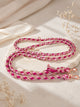 Handmade Adjustable Paracord Dog Leash – Rose/Blue Gold Hardware | 2m