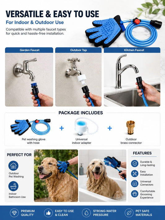 3 In 1 Pet Grooming Glove