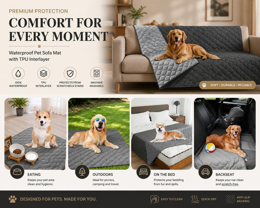 Luxury Waterproof Pet Sofa Cover – Soft & Washable TPU Protector