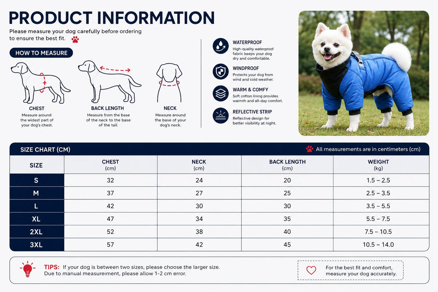 Winter Dog Jumpsuit-Waterproof & Warm