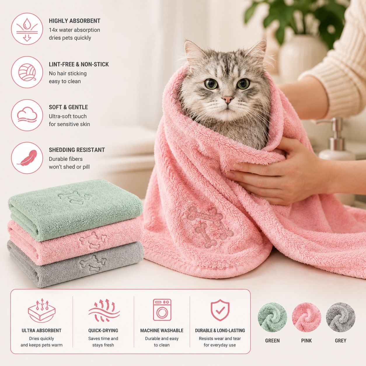Microfiber Pet Towel – Ultra Absorbant & Quick Drying